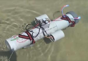 来看看树莓派改造的水下无人机