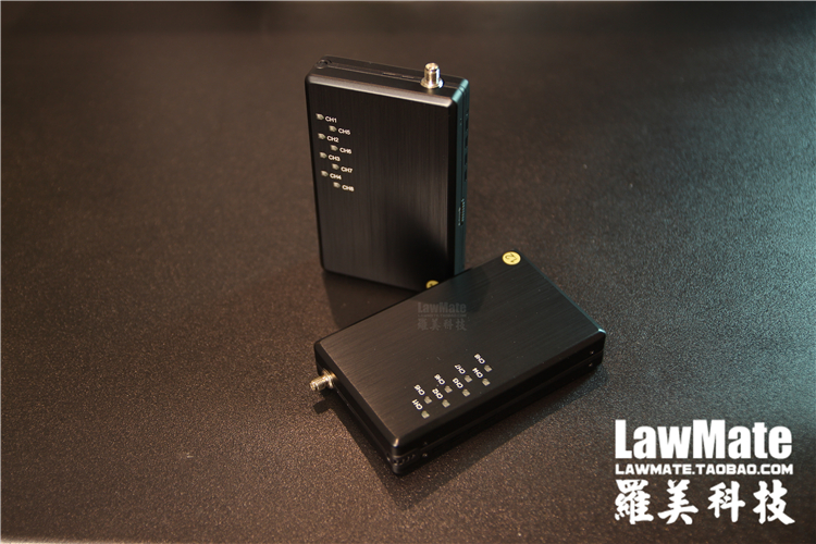 lawmate罗美科技1.2G内置锂电无线音视频接收器8锁频道航拍1W图传