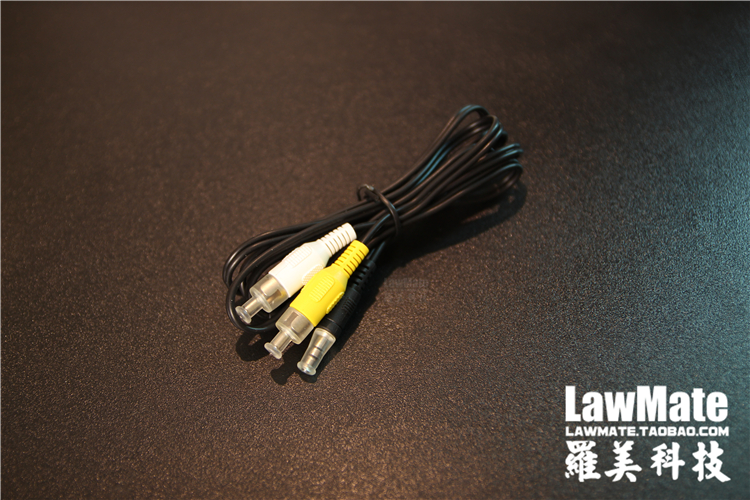 lawmate罗美科技无线接收机音视频输出输入接头AV莲花头转3.5插孔