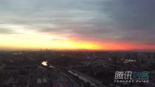 航拍京城今秋以来最美夕阳