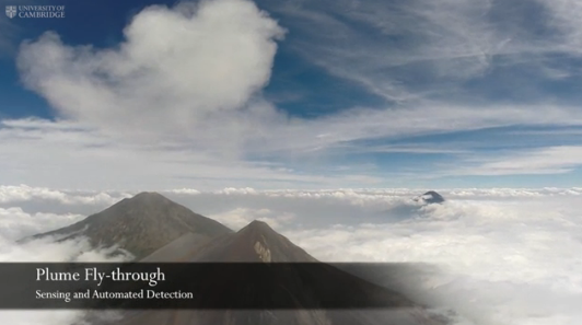 穿梭在火山灰云的无人机