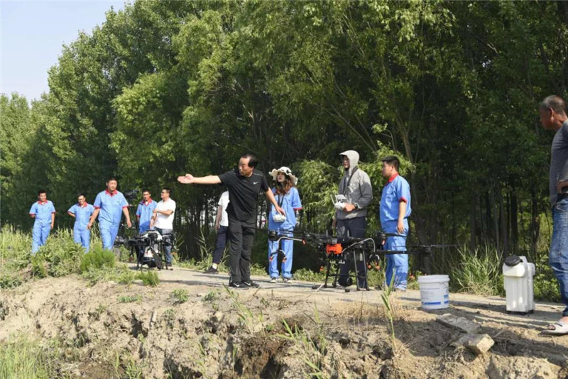 多旋翼植保无人机亮相曹妃甸四农场田间