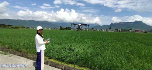 绵阳江油90后大学生夫妻操作无人机植保当上新农民