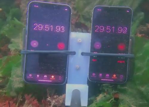 苹果iPhone 11/Pro防水测试：通过水下无人机下潜至12米