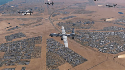 战争模拟 | 波斯国港口遭袭击，死神无人机大开杀戒，052C力挽狂澜