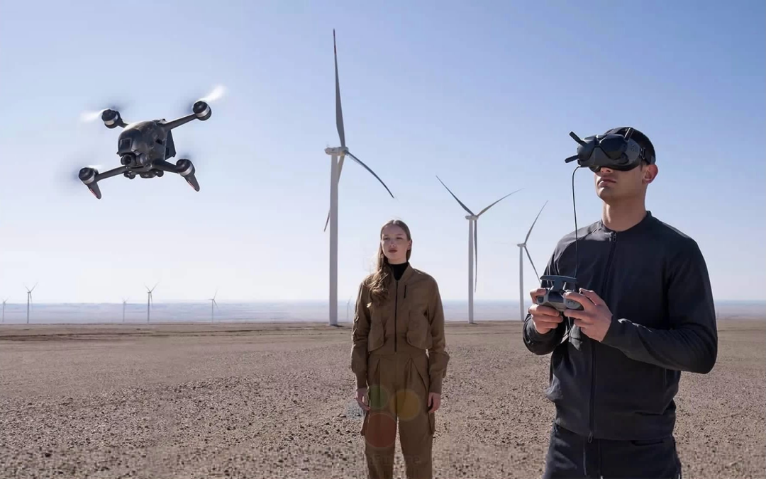 新的大疆FPV无人机飞行视频，外加彩色机头盖