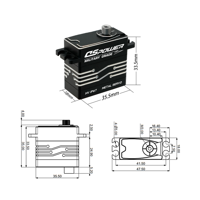 22KG串口金属-40℃低温舵机-W001A