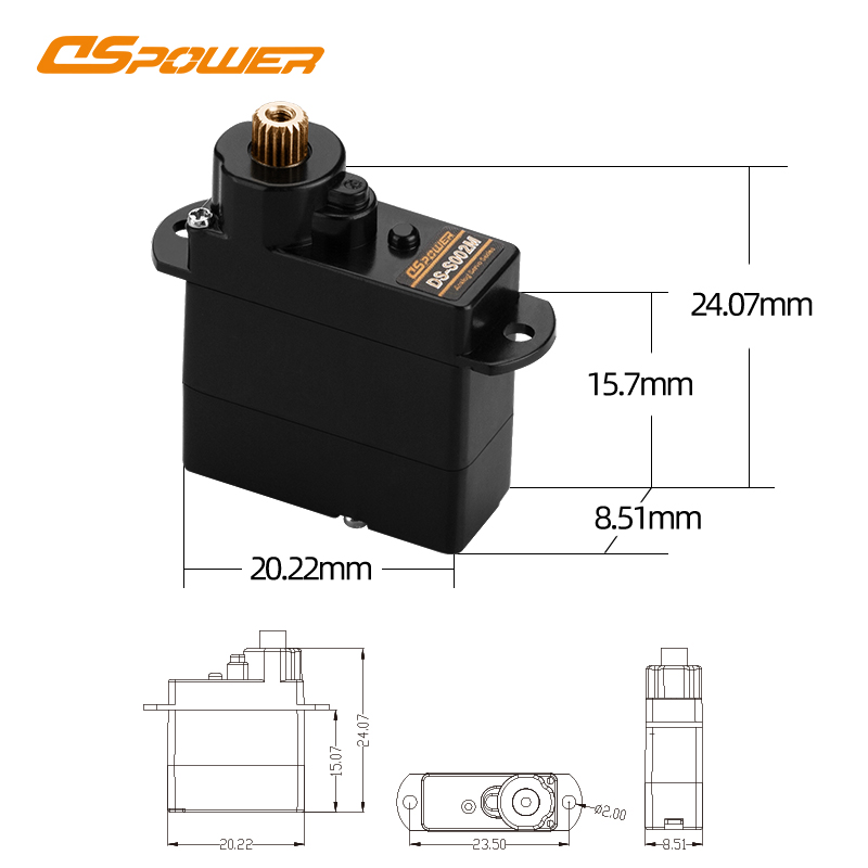 4.3g金属齿微型舵机  DS-S002M