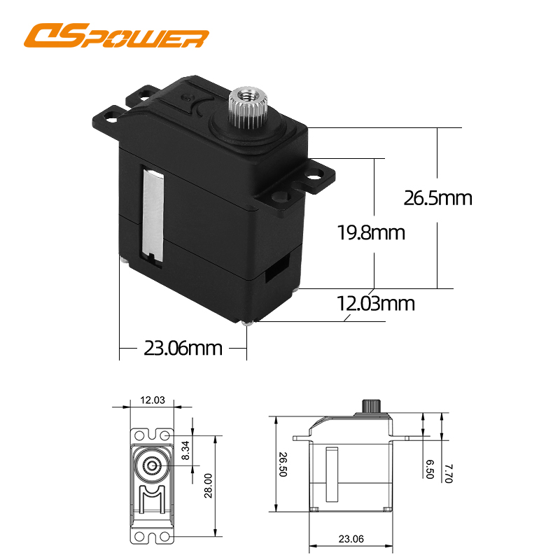 6KG金属齿空心杯数字舵机 DS-S009A